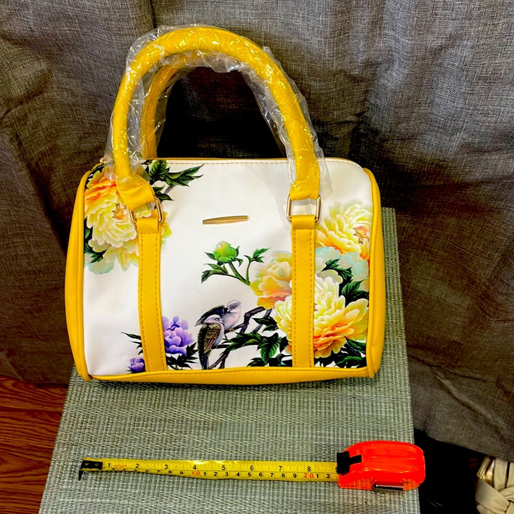 - #177 Yellow Floral Handbag